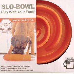 SLO BOWL Play With Your Food Orange Bowl Holds 2 Cups